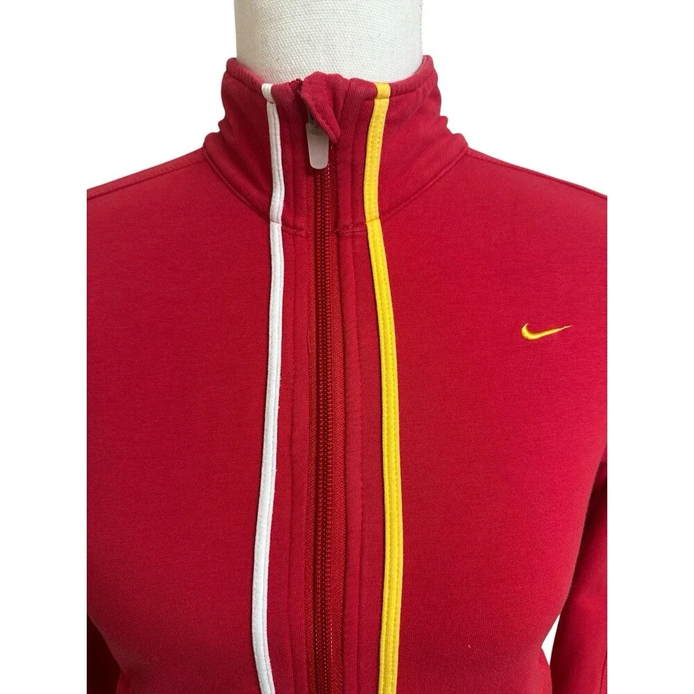 Vtg Nike Women's S Full Zip Knit Jacket Red LIVESTRONG Nike+ Reflective Accents